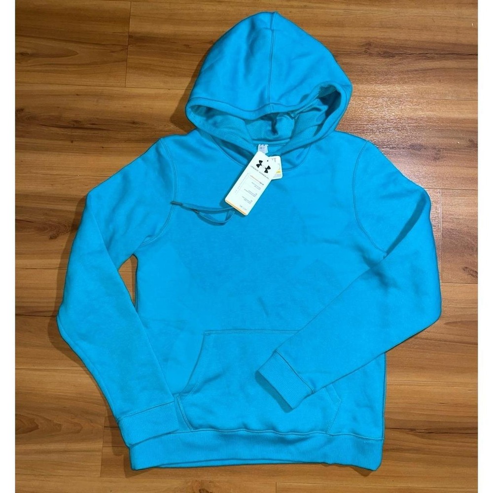 Womens NWT Under Armour Semi Fitted Drawstring Pullover Sweatshirt Hoodie